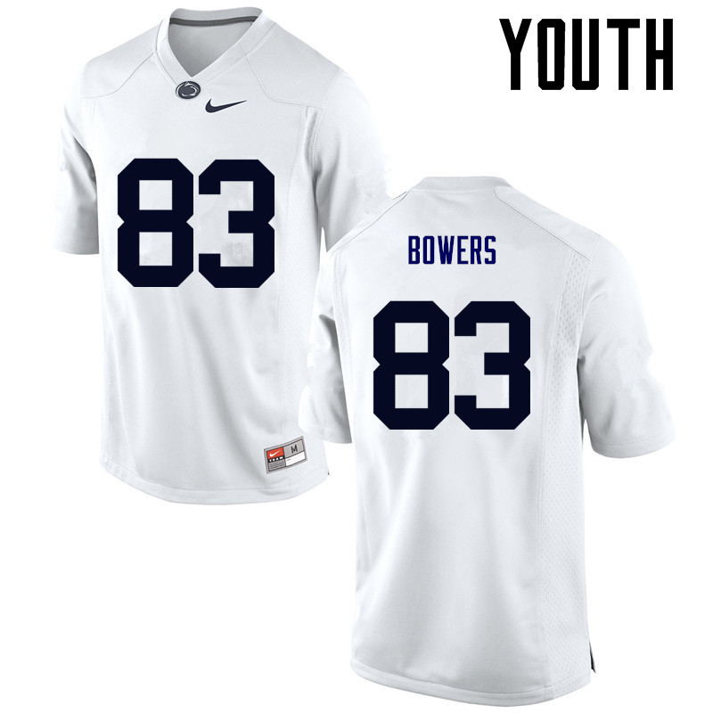 Youth Penn State Nittany Lions #83 Nick Bowers College Football Jerseys-White